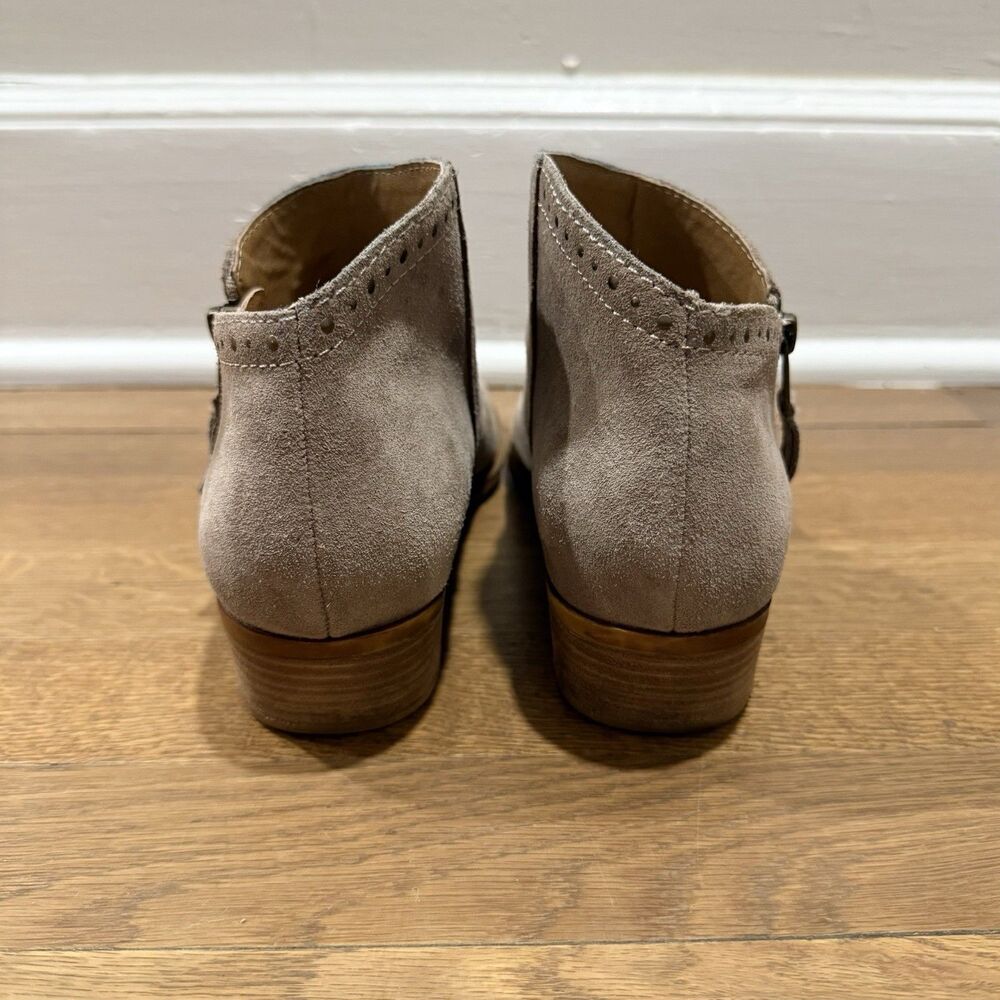 Lucky Brand Leather Benna Tan Ankle Boot Bootie Slip On Size 7.5 Women's - Picture 4 of 8